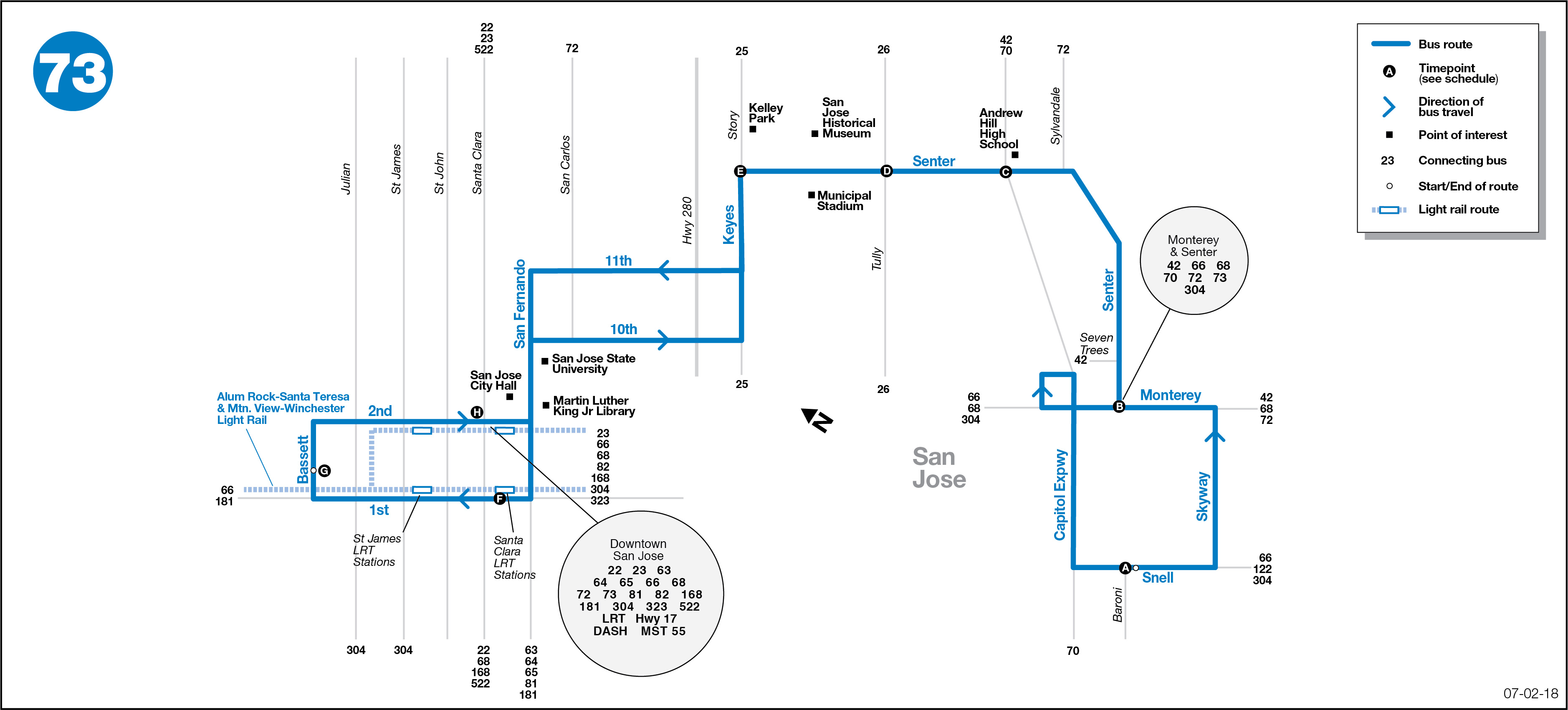 73 Bus Schedule VTA SF Bay Transit